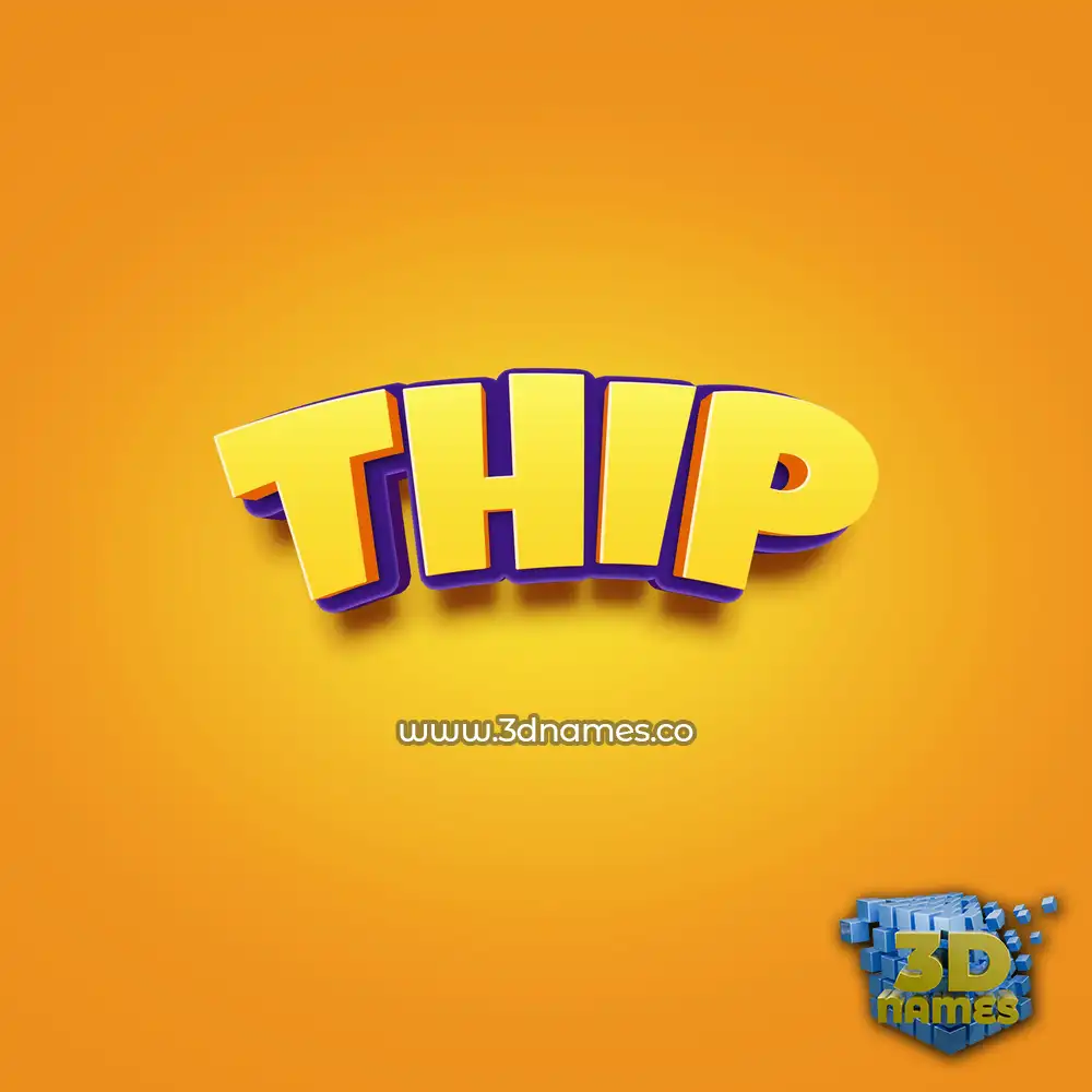 thip in Orange Toon style - 3D name wallpaper