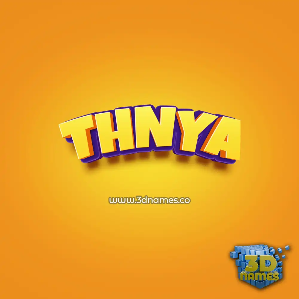 thnya in Orange Toon style - 3D name wallpaper