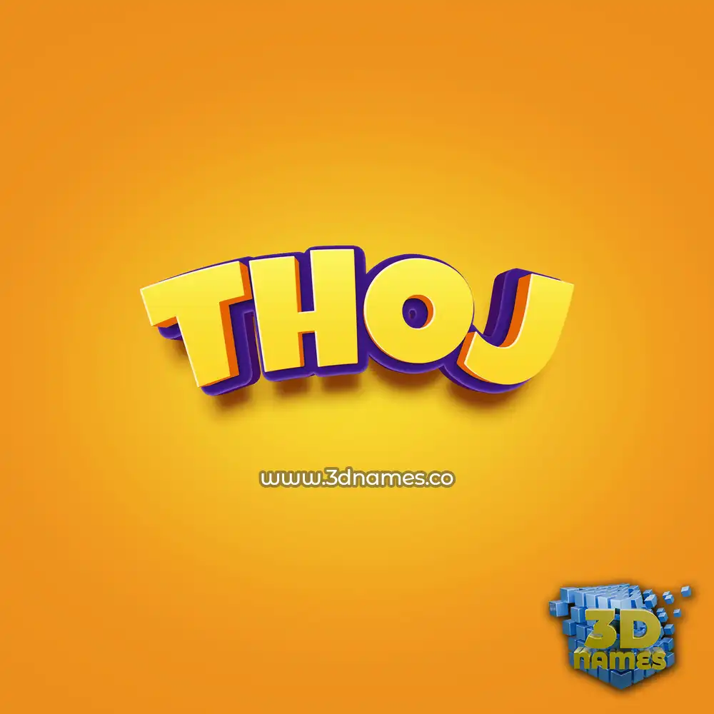 thoj in Orange Toon style - 3D name wallpaper