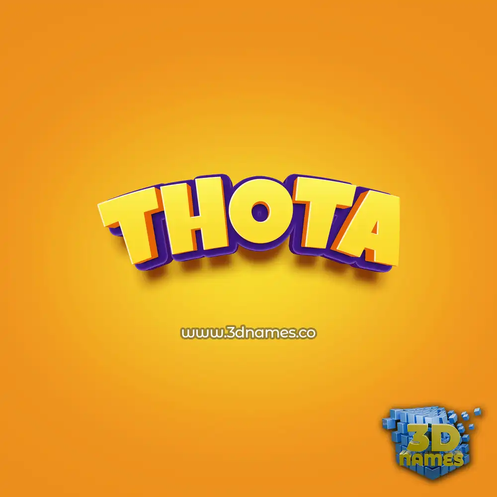 thota in Orange Toon style - 3D name wallpaper