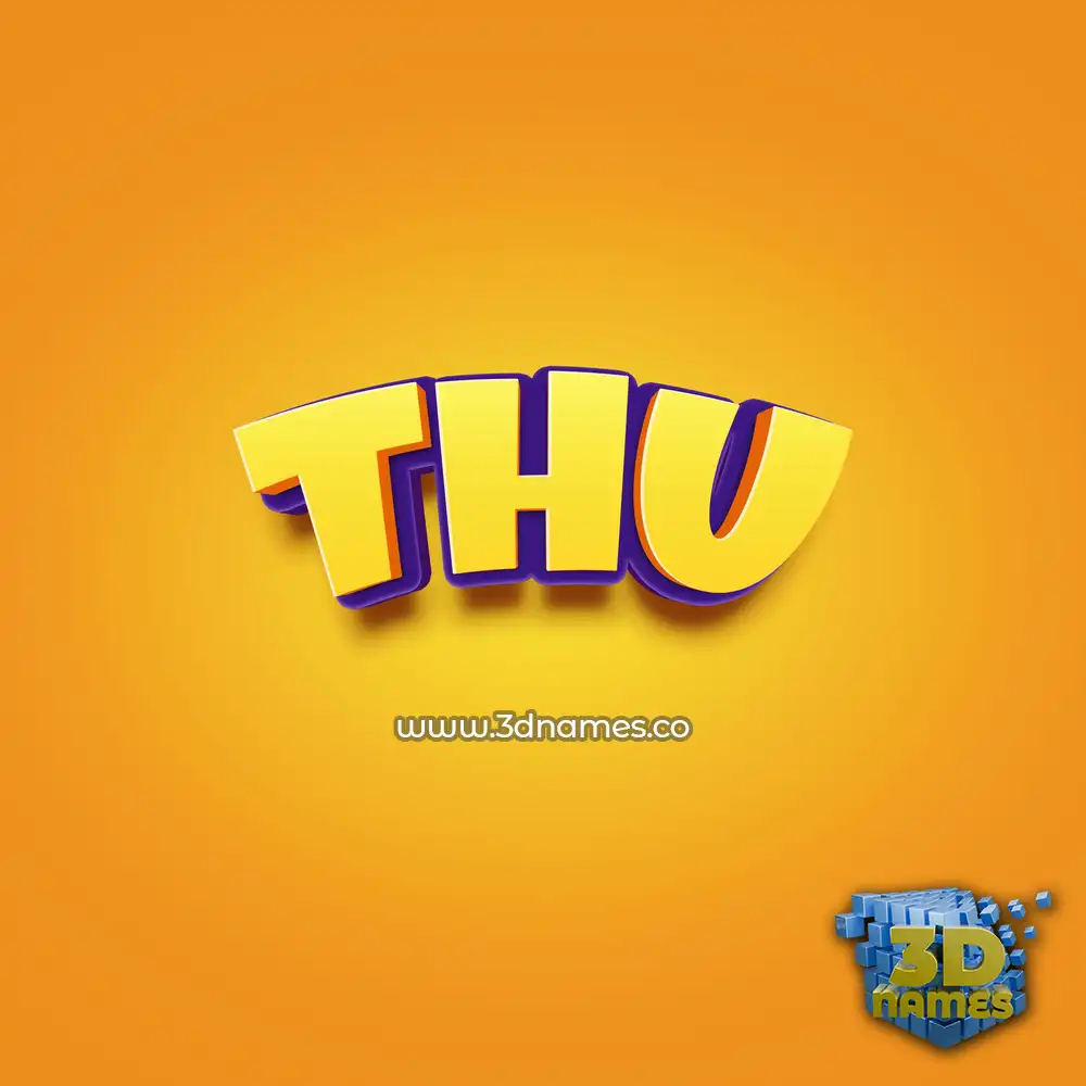 thu in Orange Toon style - 3D name wallpaper