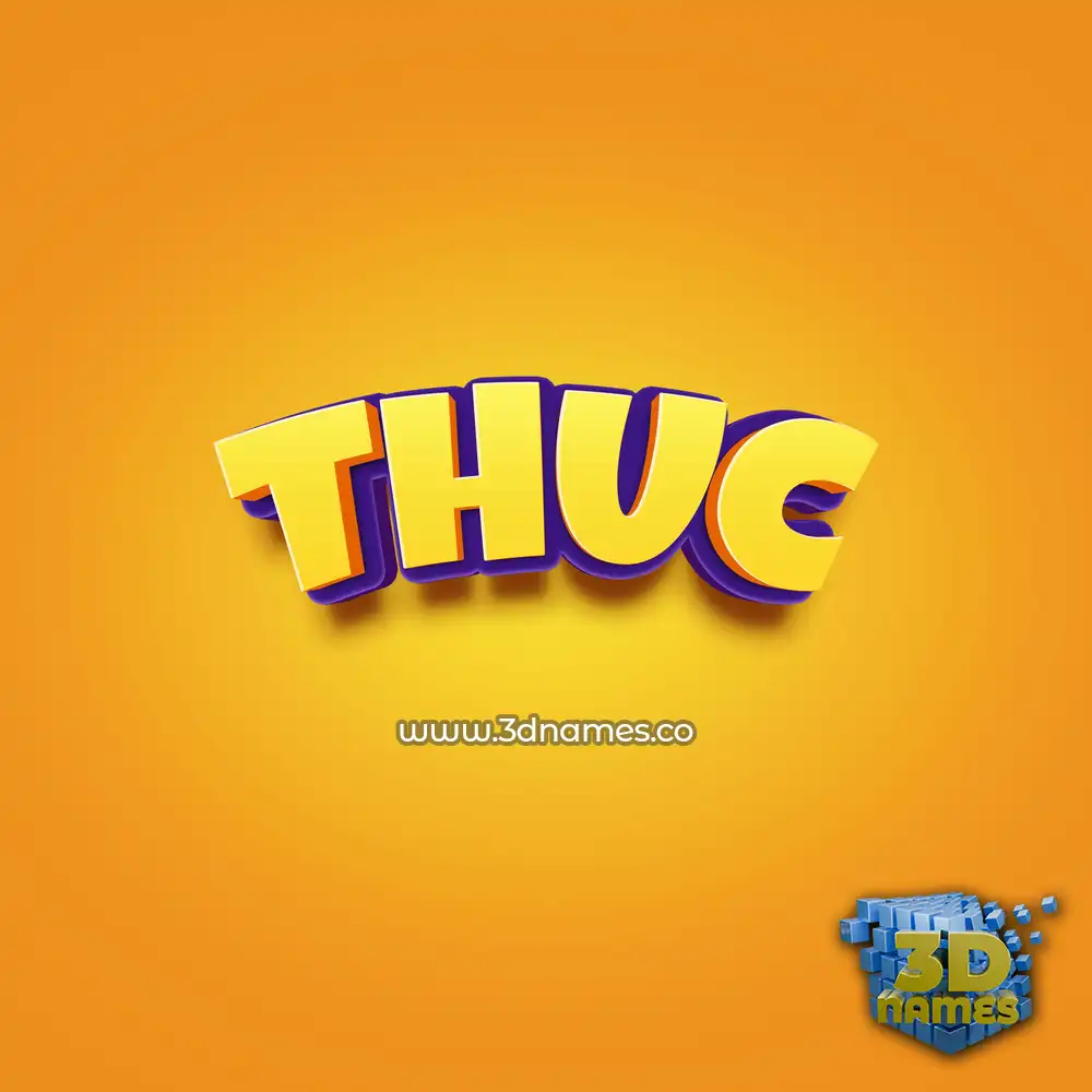 thuc in Orange Toon style - 3D name wallpaper