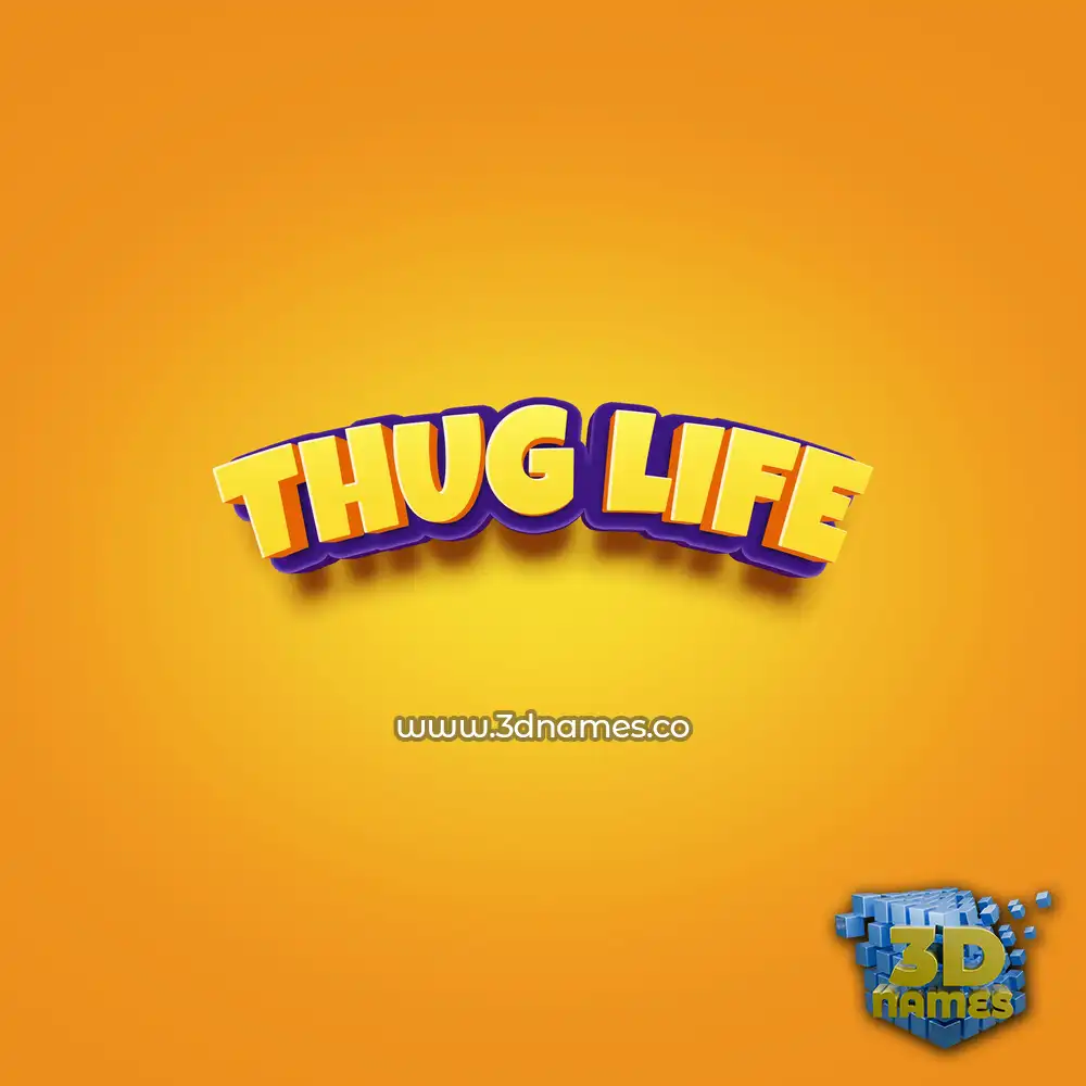 thug life in Orange Toon style - 3D name wallpaper