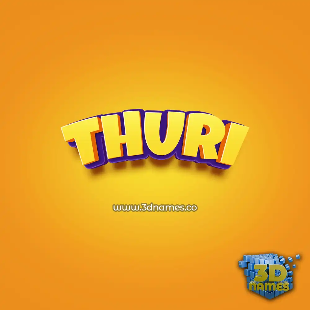 thuri in Orange Toon style - 3D name wallpaper