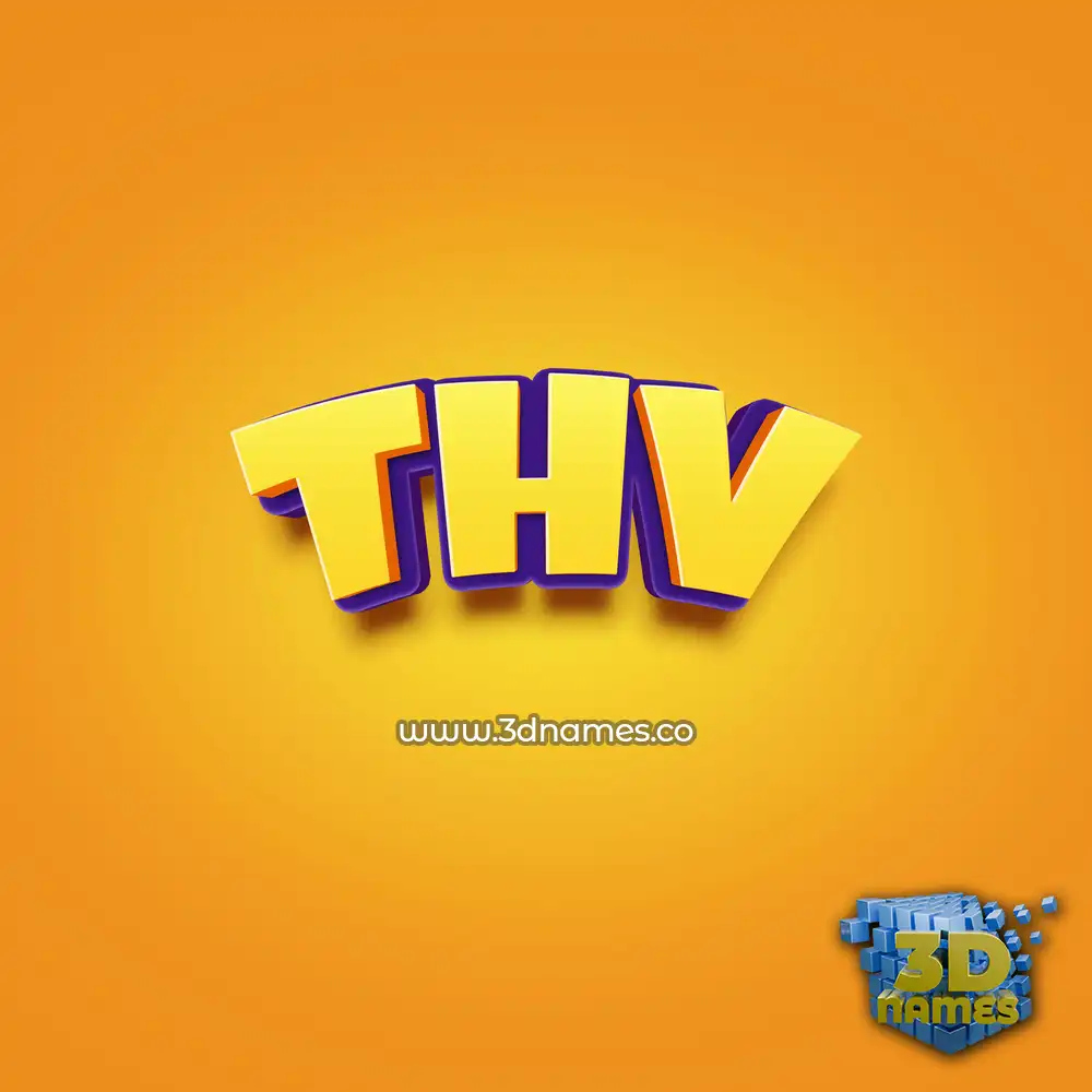 thv in Orange Toon style - 3D name wallpaper
