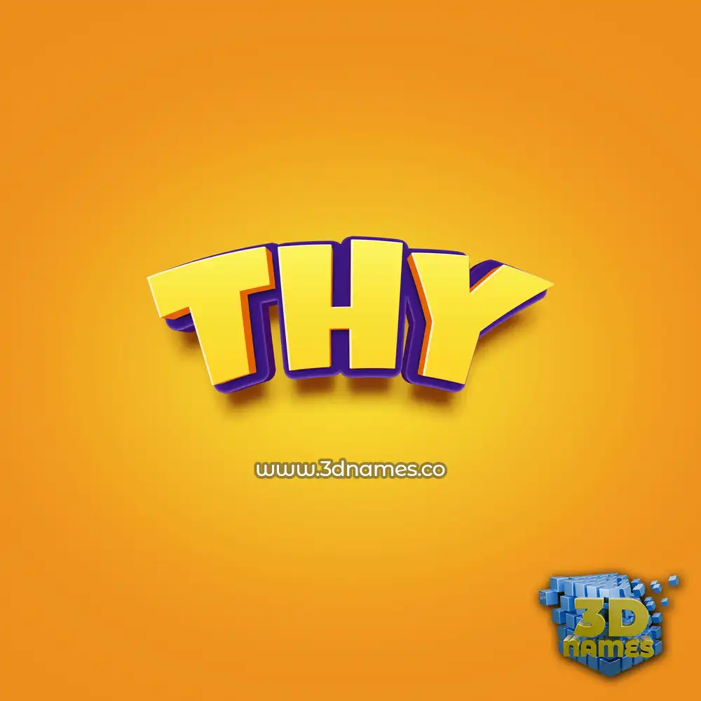 thy in Orange Toon style - 3D name wallpaper