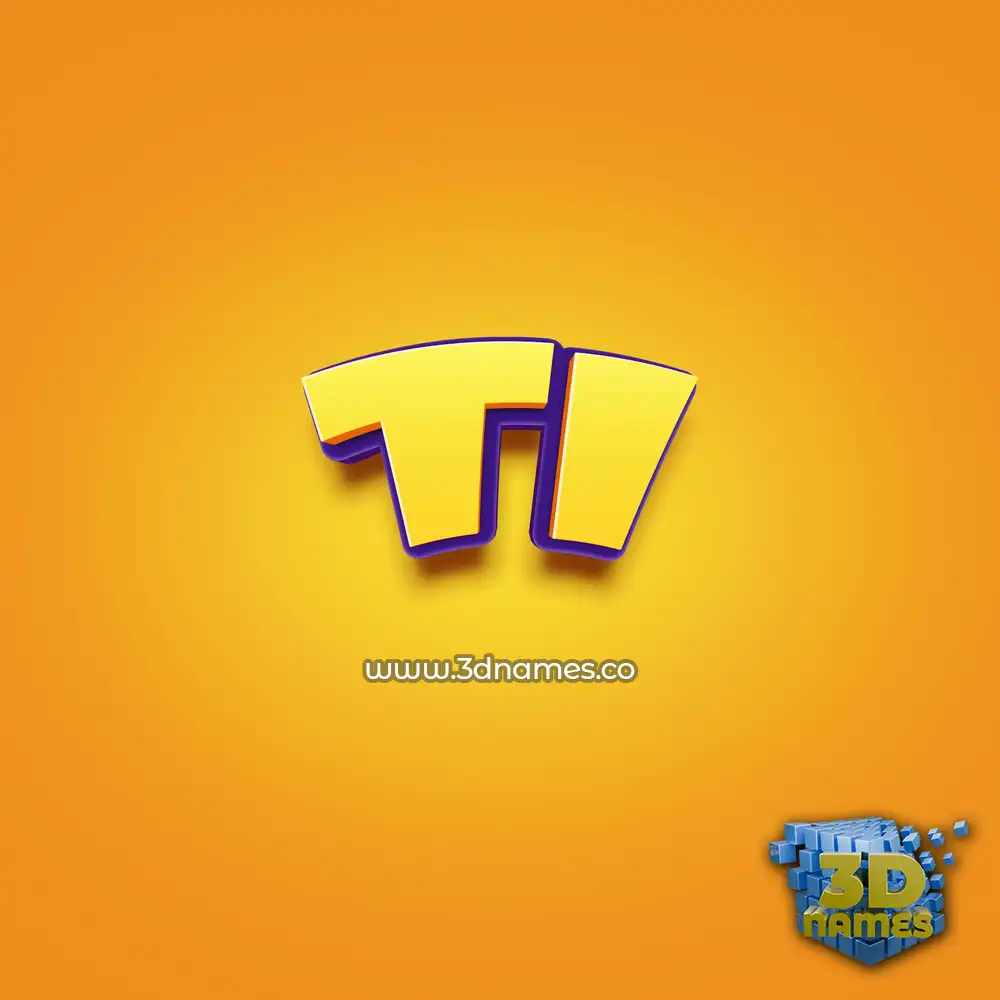 ti in Orange Toon style - 3D name wallpaper