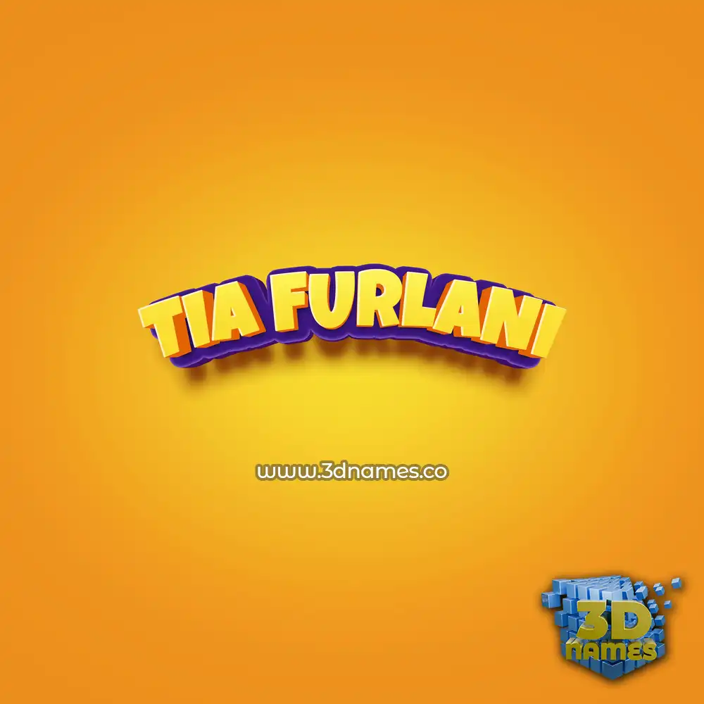 tia furlani in Orange Toon style - 3D name wallpaper
