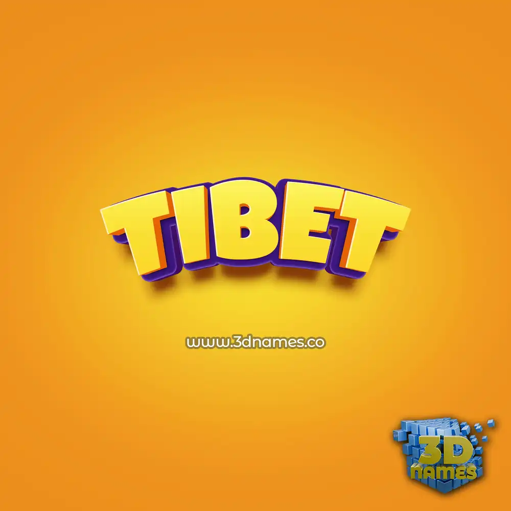 tibet in Orange Toon style - 3D name wallpaper
