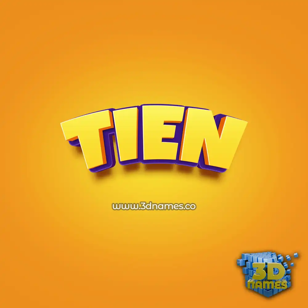 tien in Orange Toon style - 3D name wallpaper