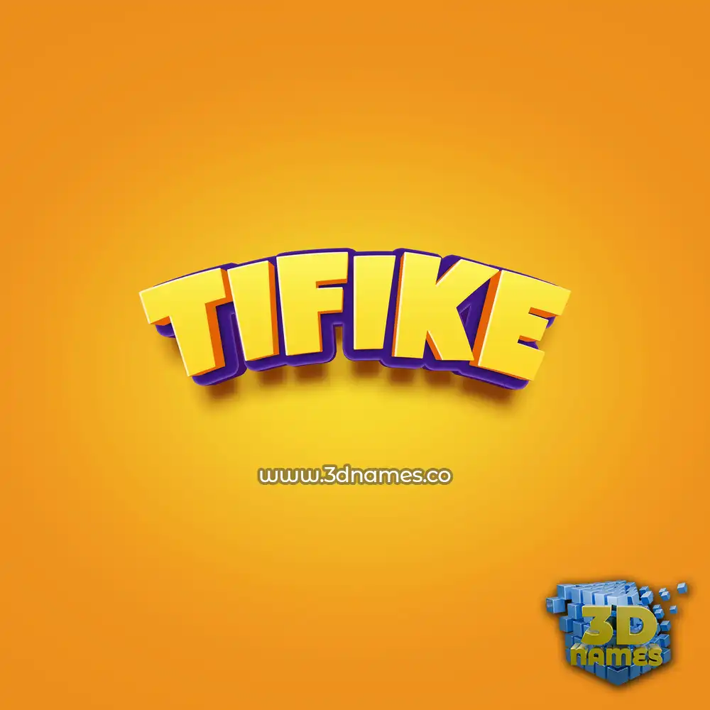 tifike in Orange Toon style - 3D name wallpaper