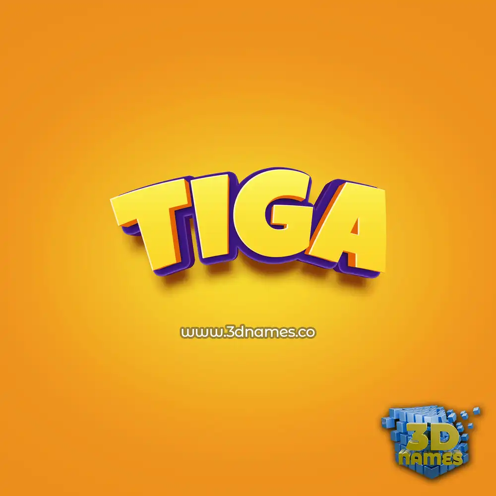 tiga in Orange Toon style - 3D name wallpaper