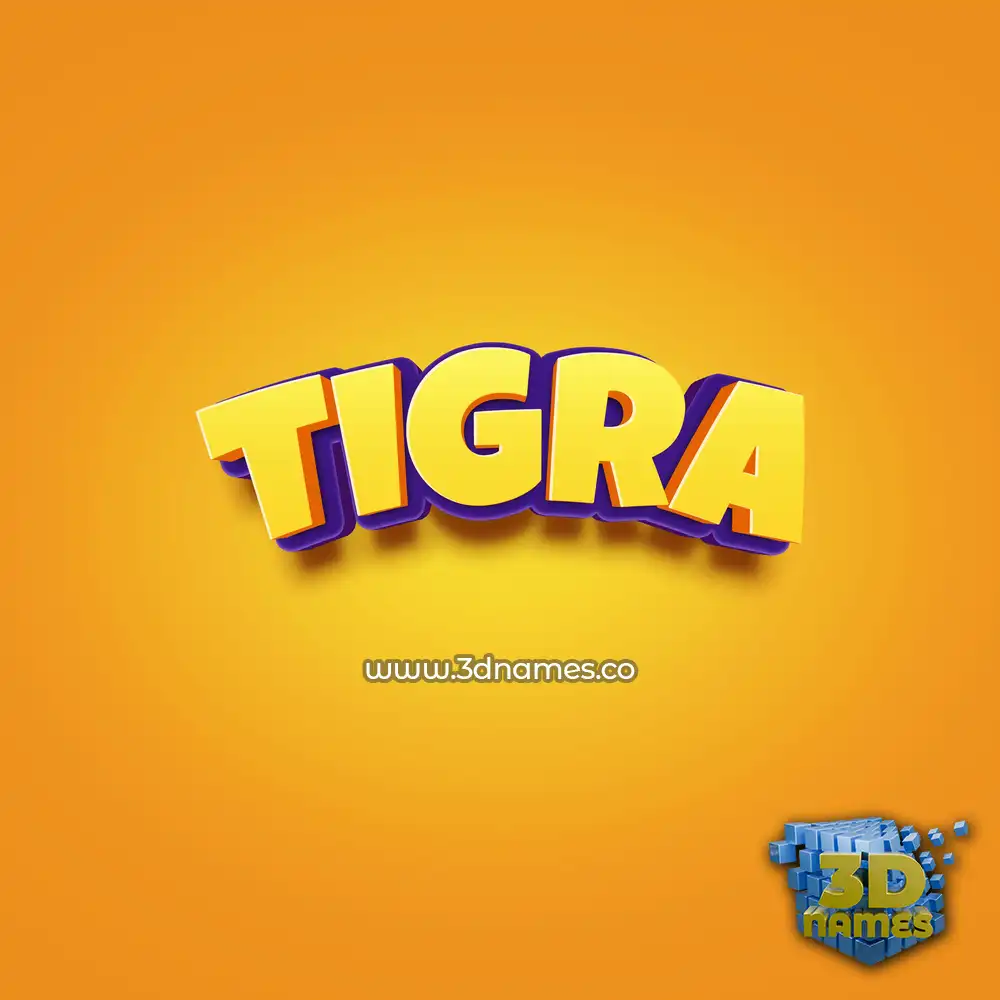 tigra in Orange Toon style - 3D name wallpaper