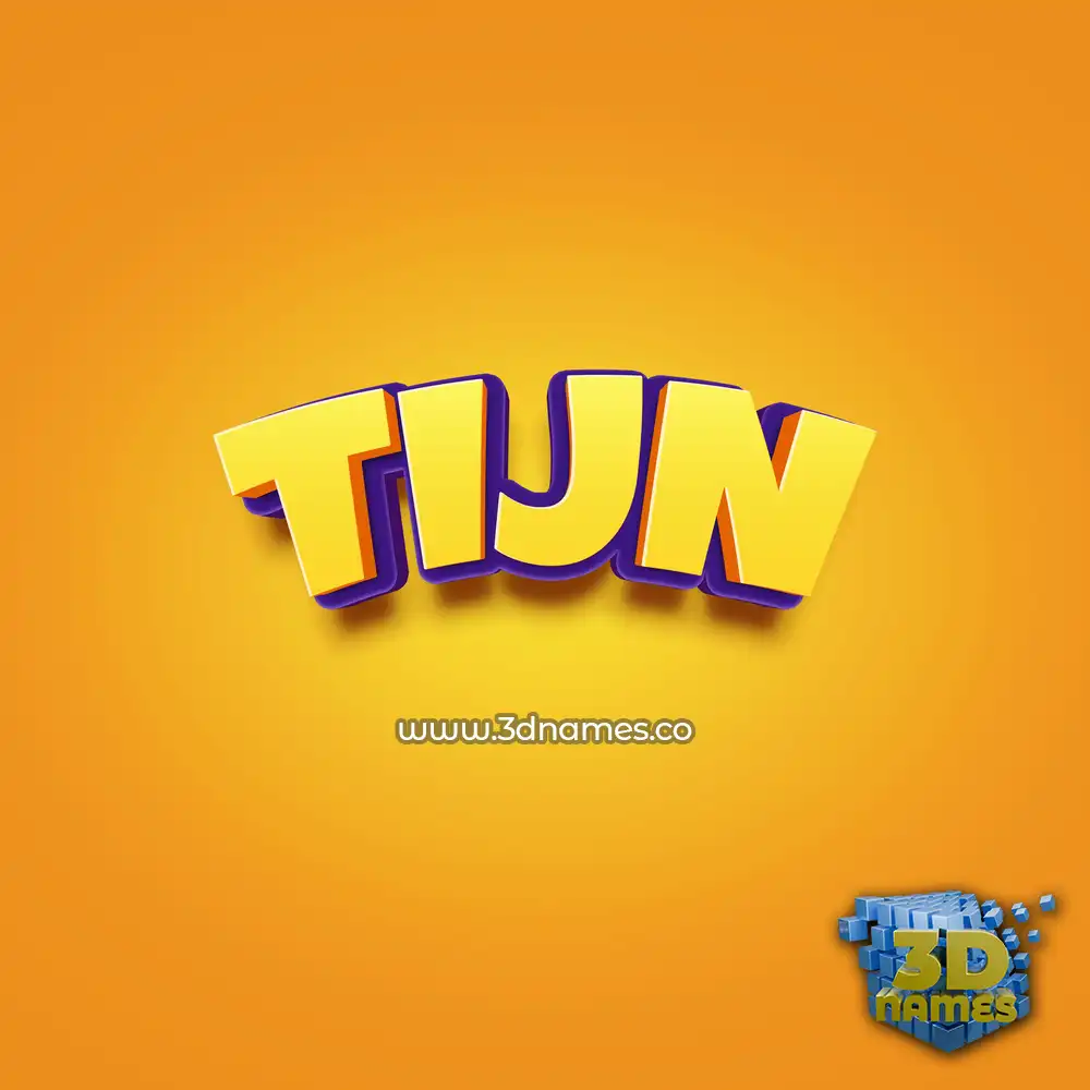 tijn in Orange Toon style - 3D name wallpaper