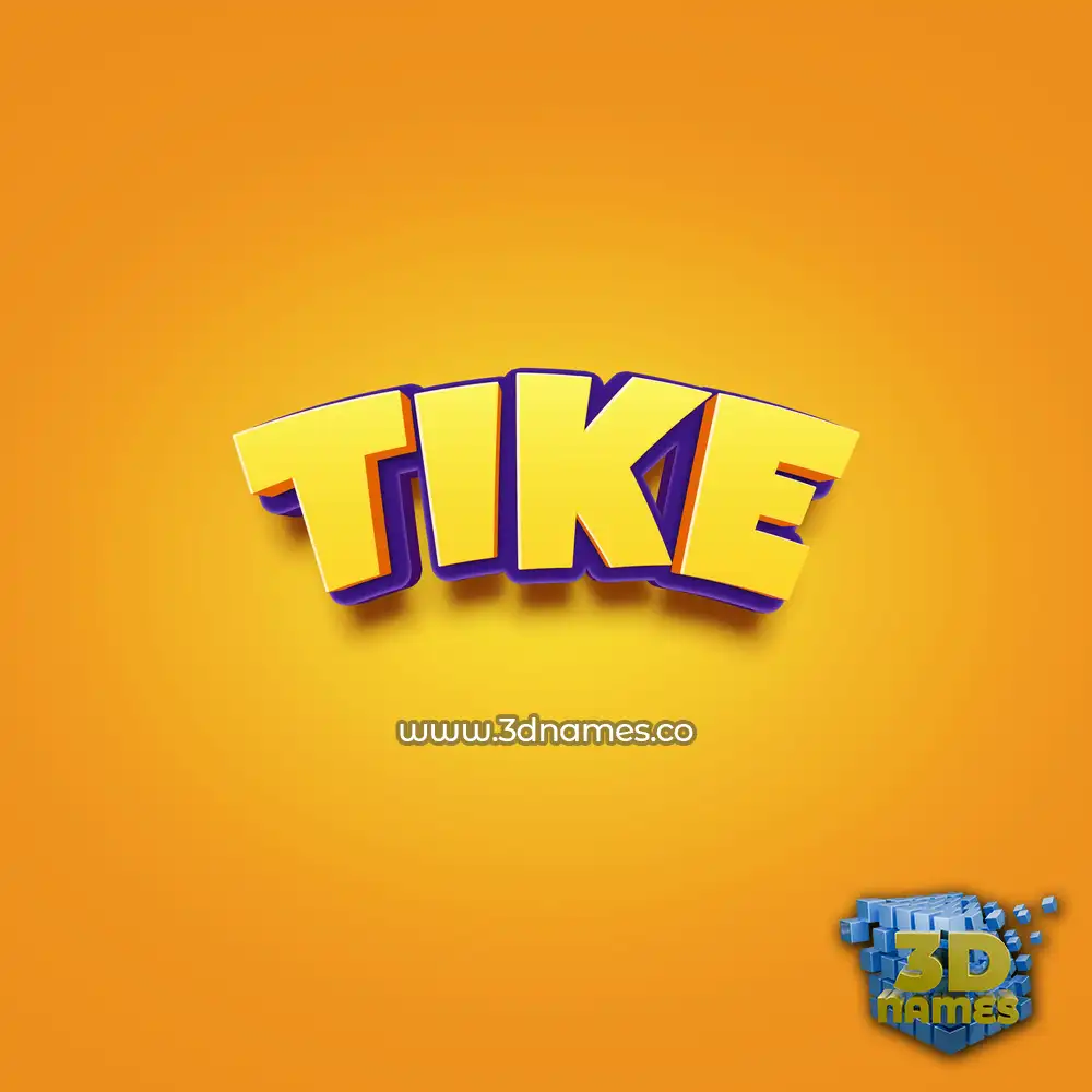 tike in Orange Toon style - 3D name wallpaper
