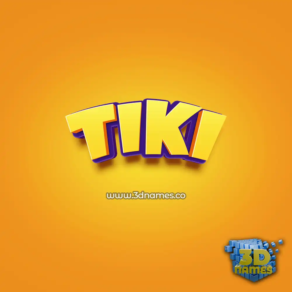 tiki in Orange Toon style - 3D name wallpaper