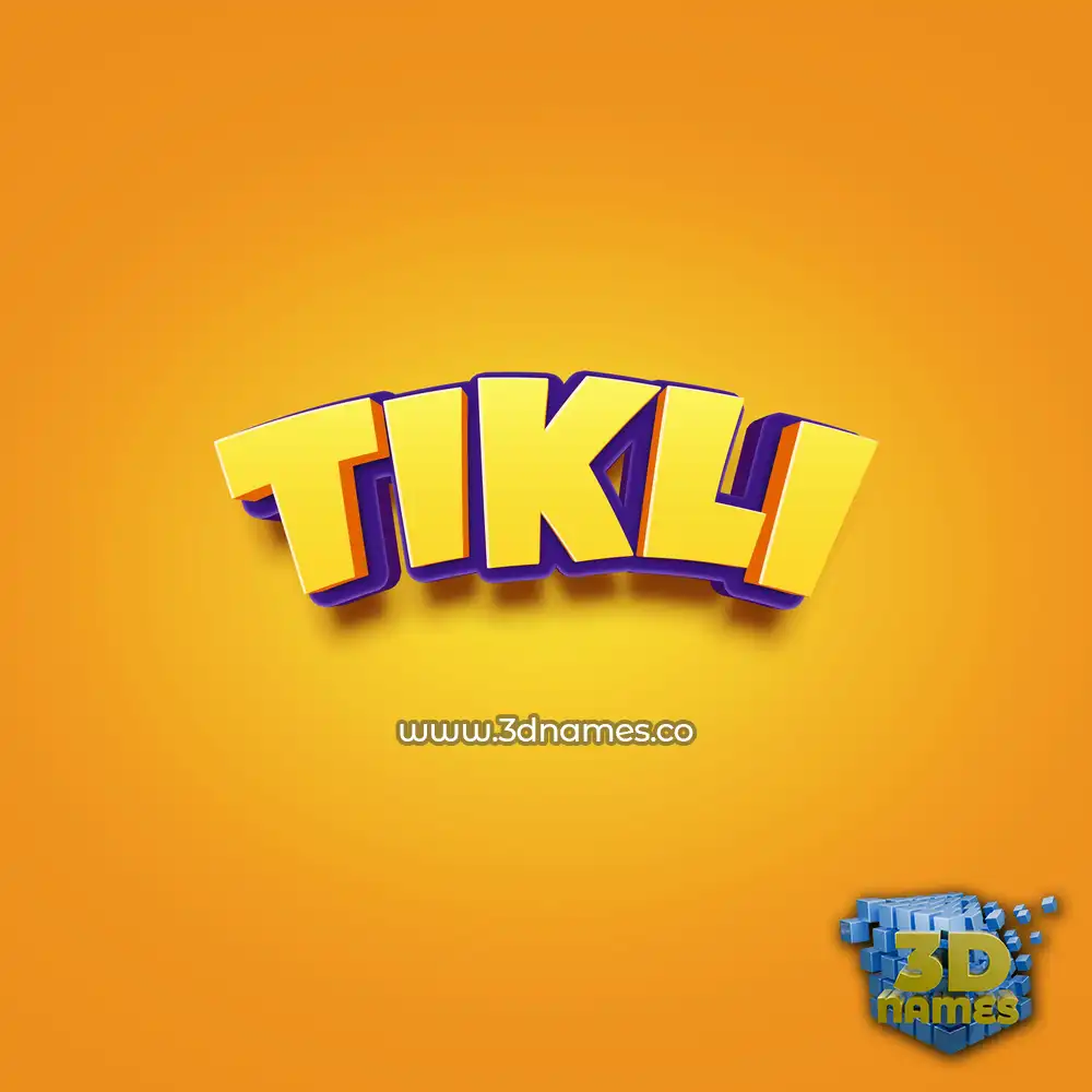 tikli in Orange Toon style - 3D name wallpaper
