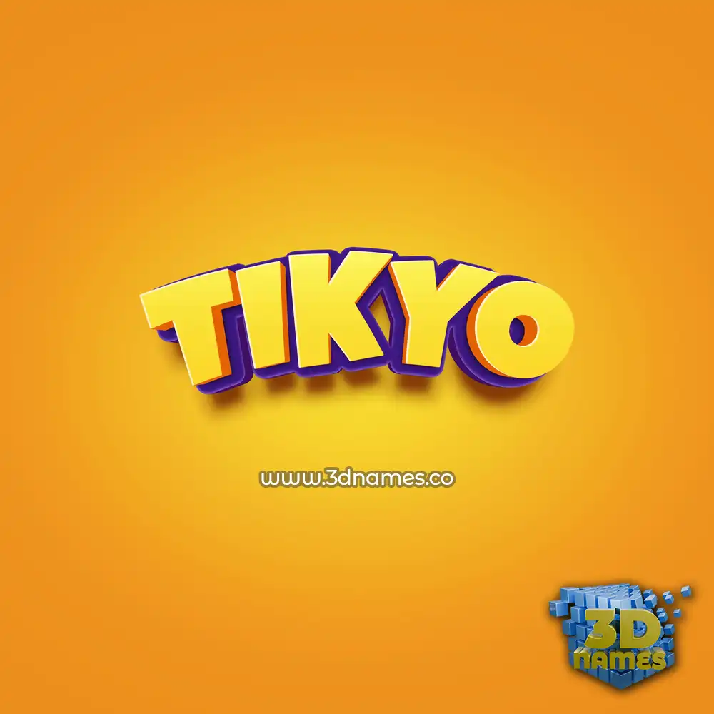 tikyo in Orange Toon style - 3D name wallpaper