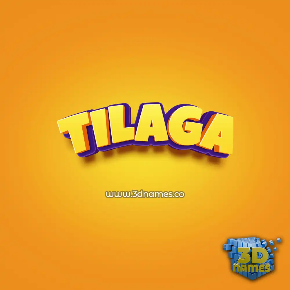 tilaga in Orange Toon style - 3D name wallpaper