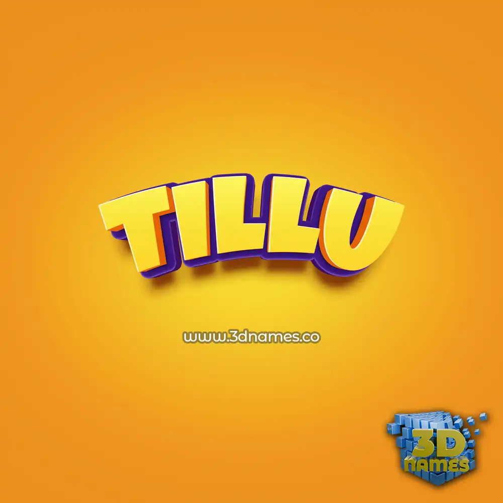 tillu in Orange Toon style - 3D name wallpaper