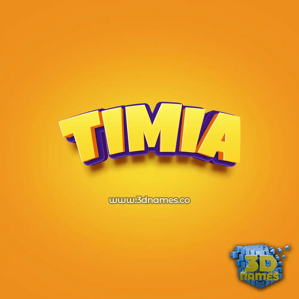 timia in Orange Toon style - 3D name wallpaper
