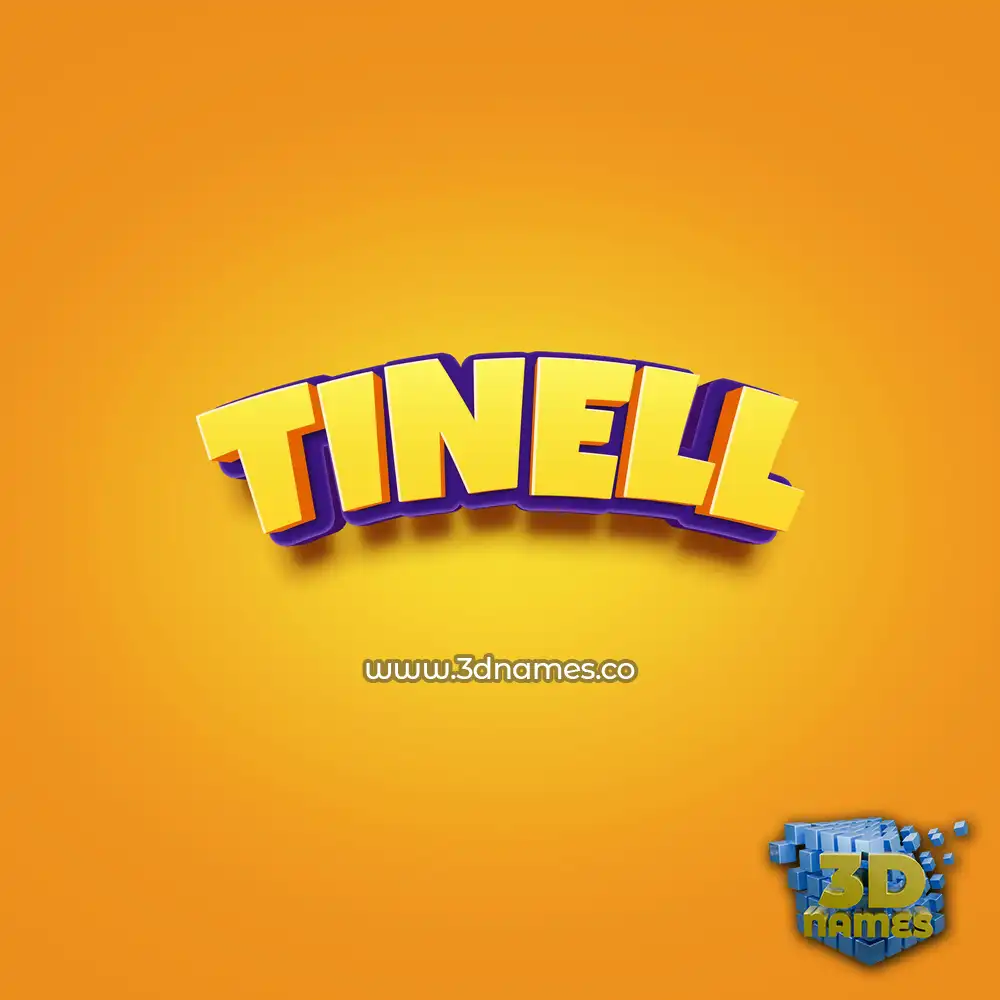 tinell in Orange Toon style - 3D name wallpaper