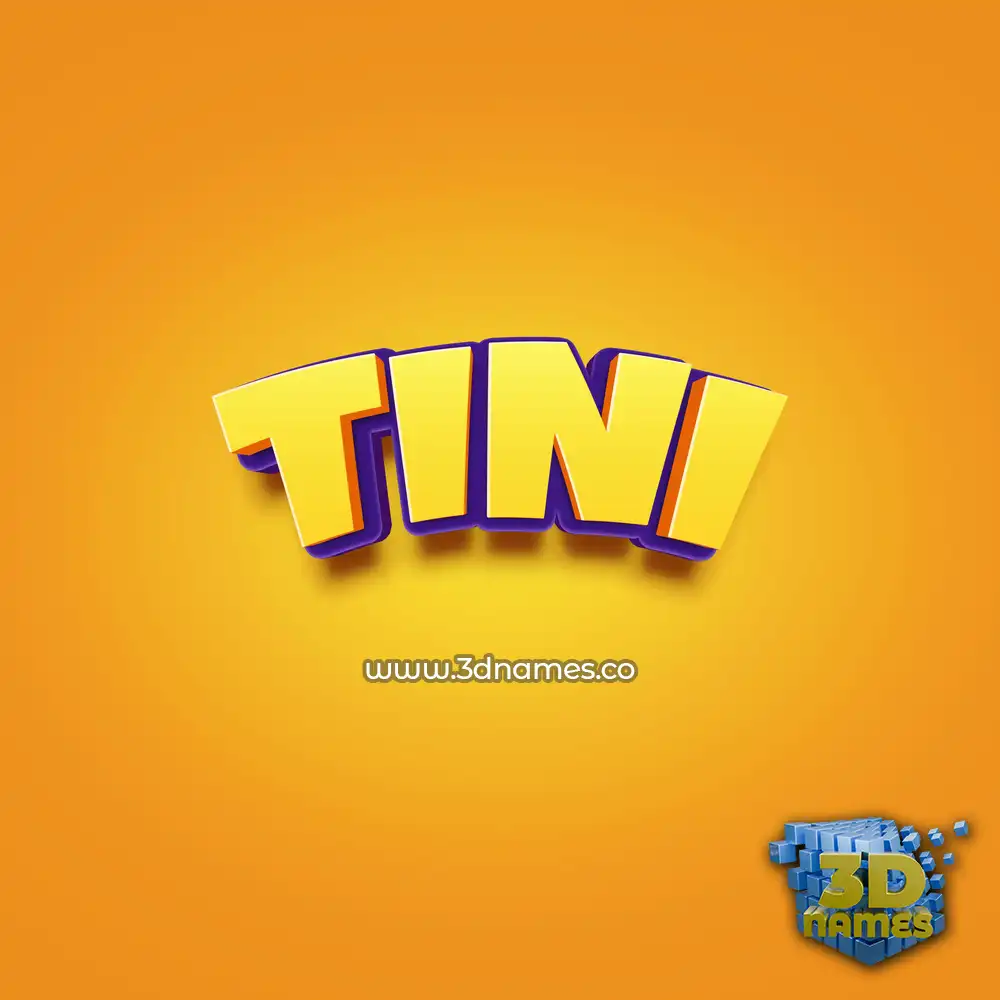 tini in Orange Toon style - 3D name wallpaper