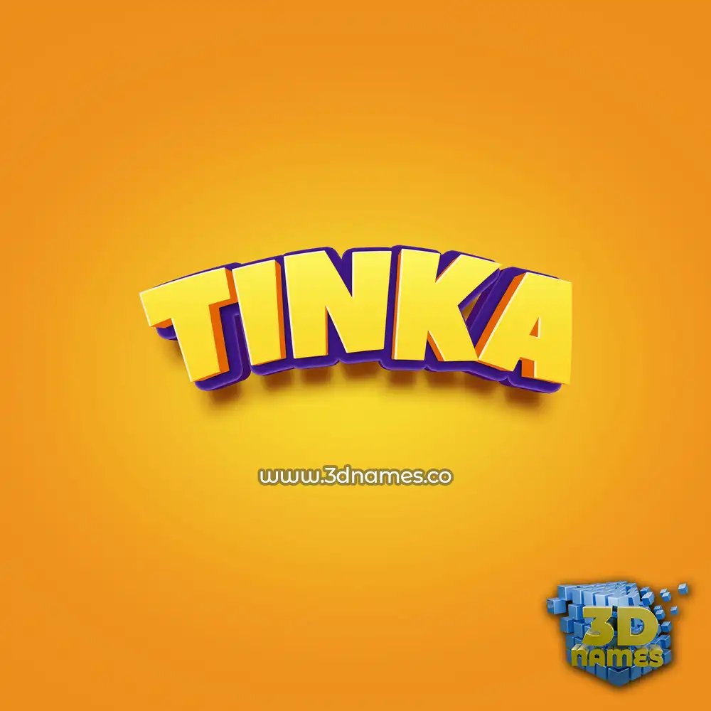tinka in Orange Toon style - 3D name wallpaper