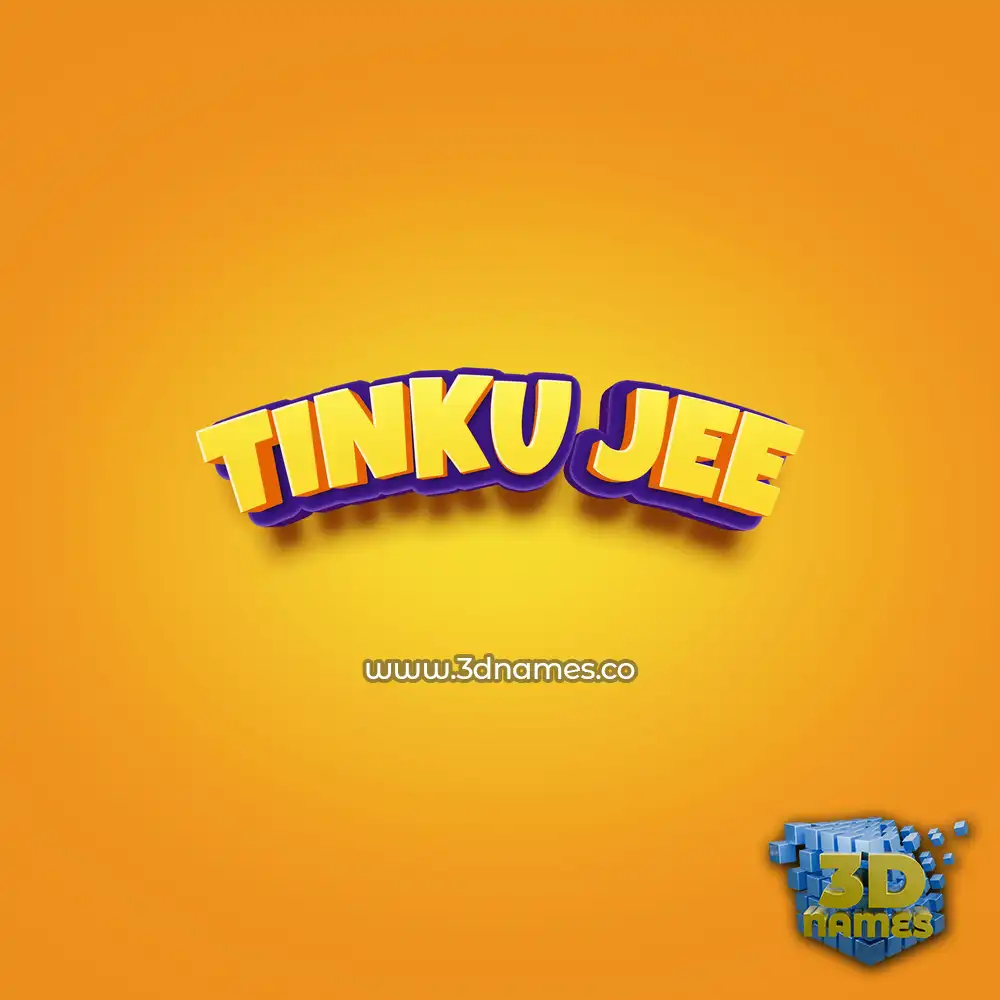 tinku jee in Orange Toon style - 3D name wallpaper