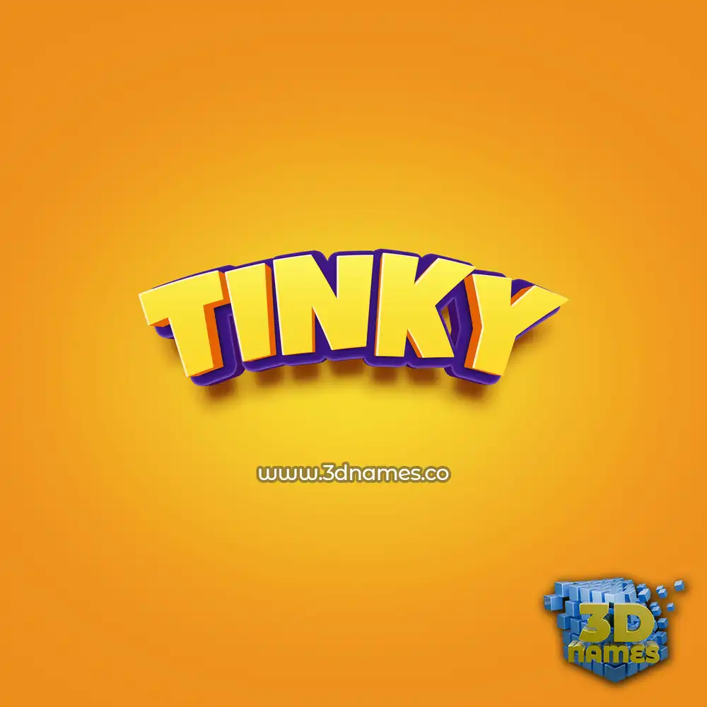 tinky in Orange Toon style - 3D name wallpaper