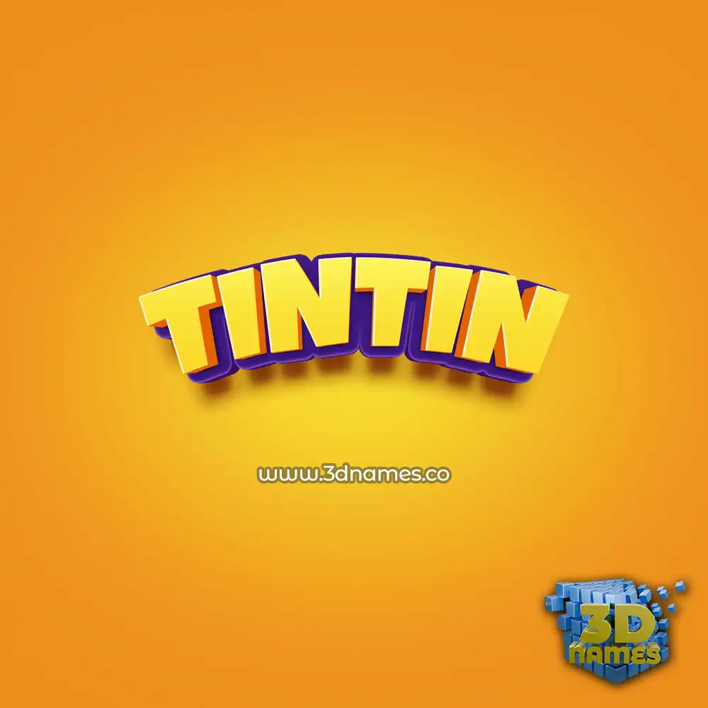 tintin in Orange Toon style - 3D name wallpaper