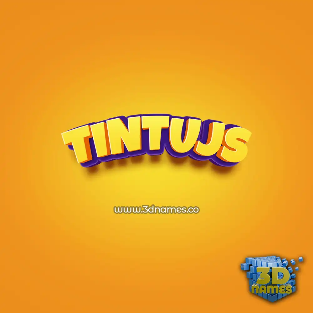 tintujs in Orange Toon style - 3D name wallpaper