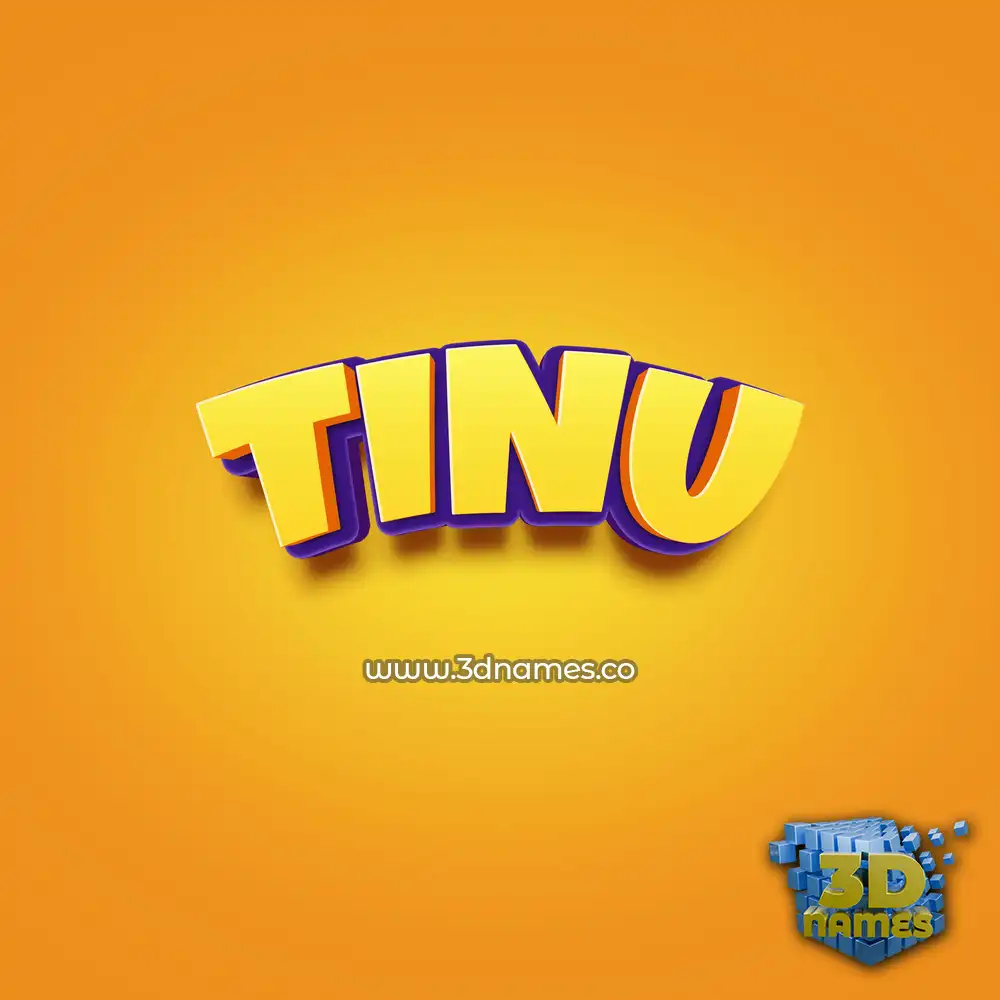 tinu in Orange Toon style - 3D name wallpaper