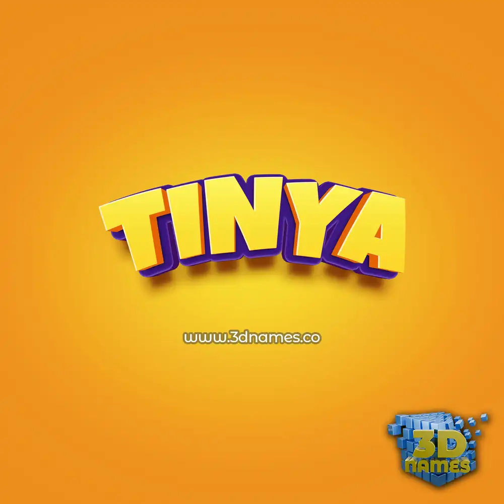 tinya in Orange Toon style - 3D name wallpaper