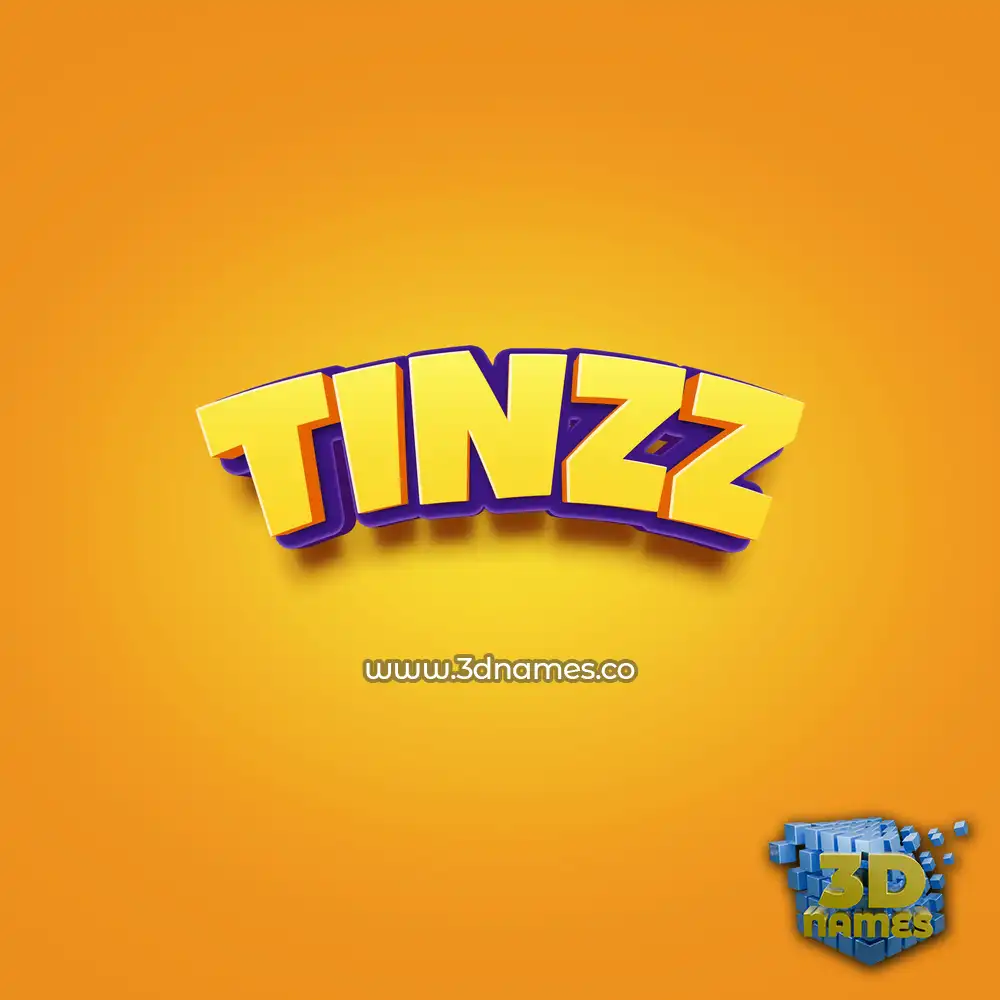 tinzz in Orange Toon style - 3D name wallpaper