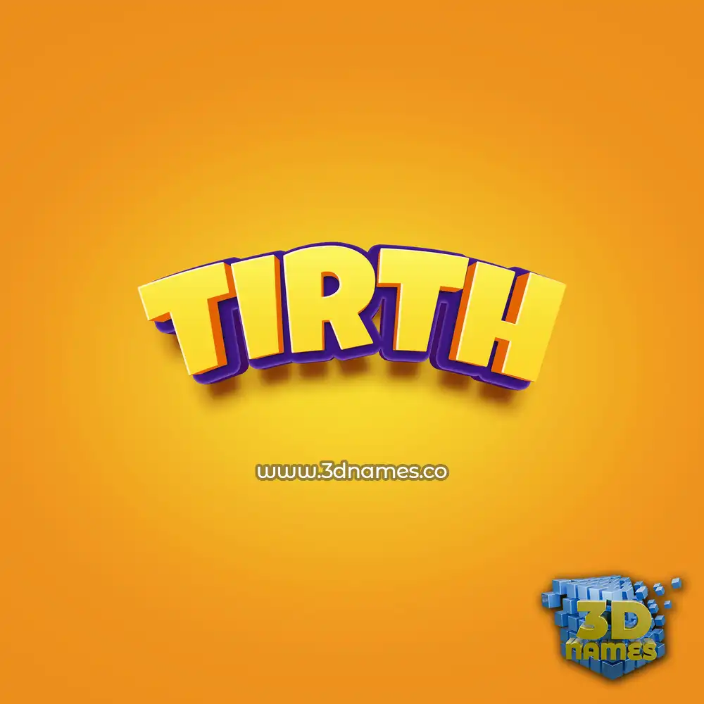 tirth in Orange Toon style - 3D name wallpaper