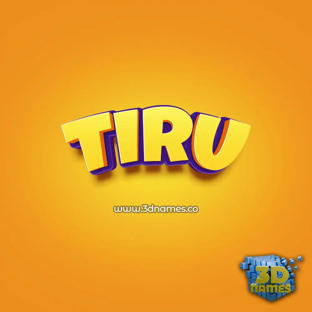 tiru in Orange Toon style - 3D name wallpaper