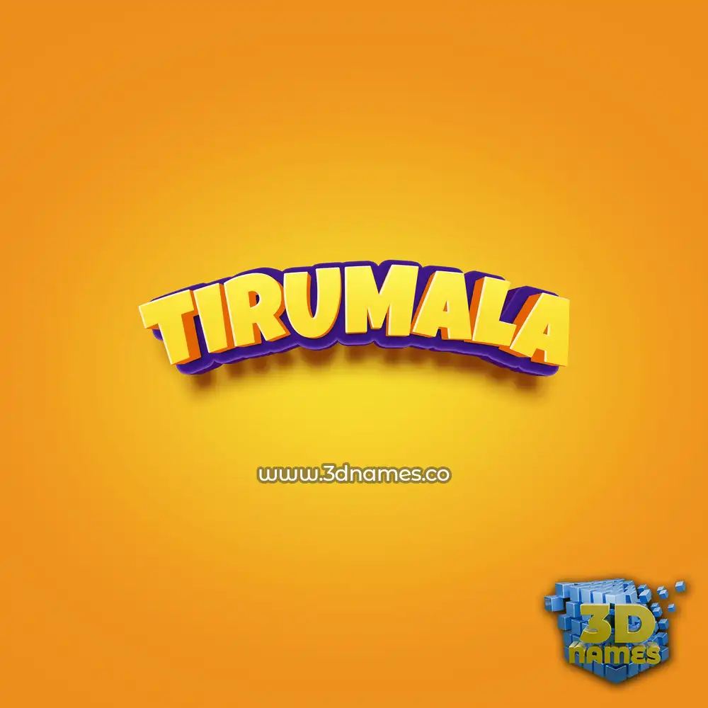 tirumala in Orange Toon style - 3D name wallpaper