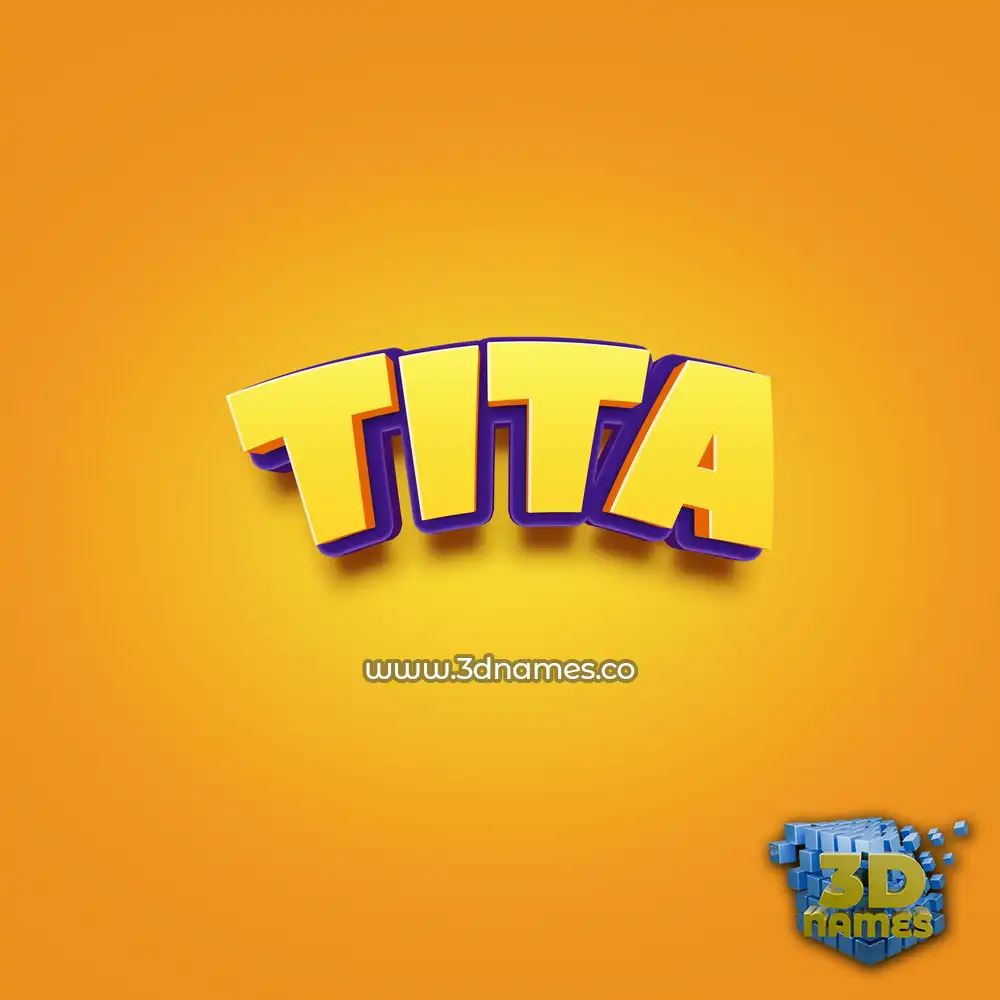 tita in Orange Toon style - 3D name wallpaper