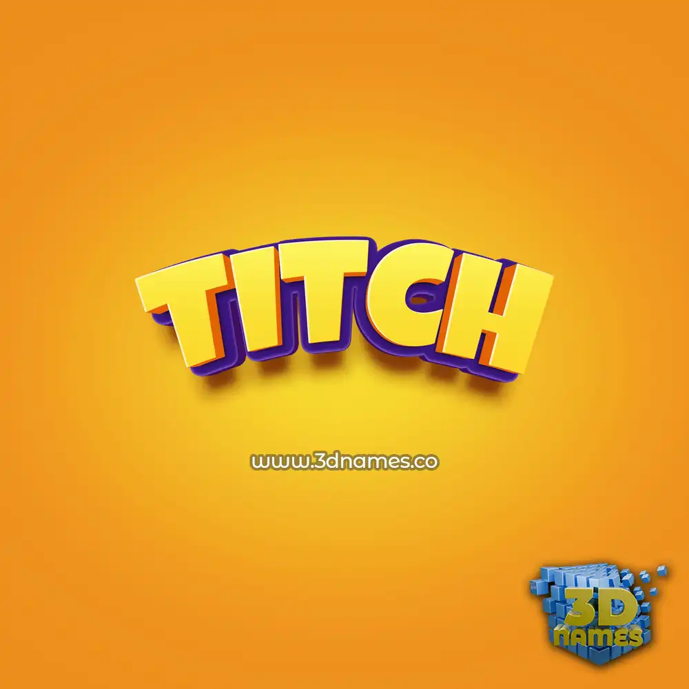 titch in Orange Toon style - 3D name wallpaper