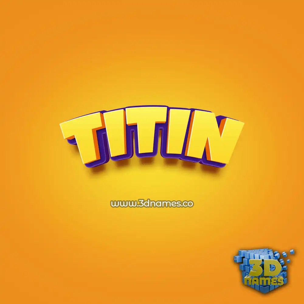 titin in Orange Toon style - 3D name wallpaper