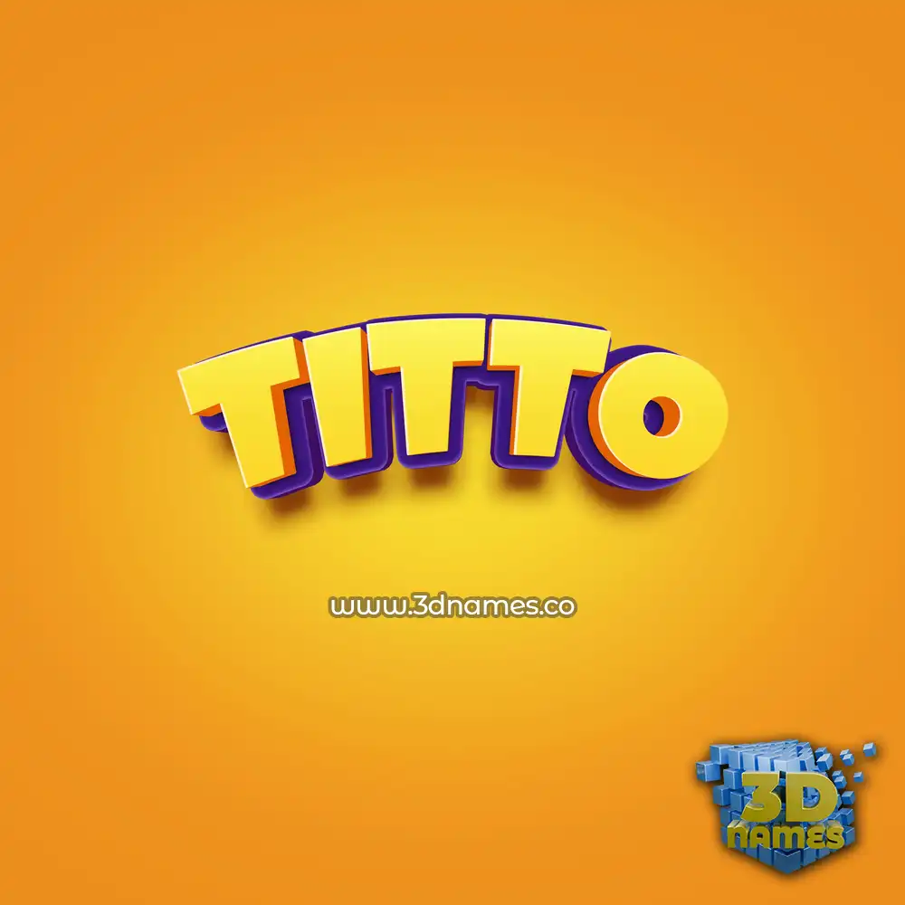 titto in Orange Toon style - 3D name wallpaper