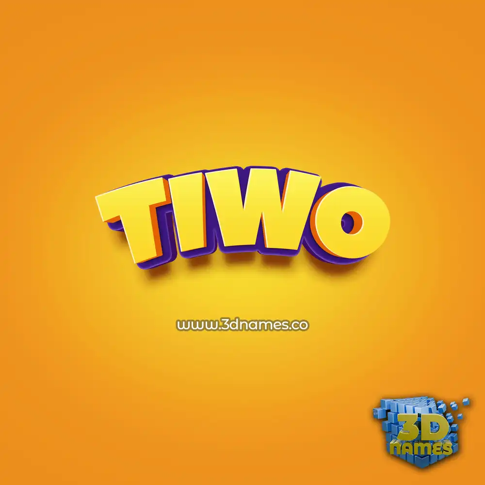 tiwo in Orange Toon style - 3D name wallpaper