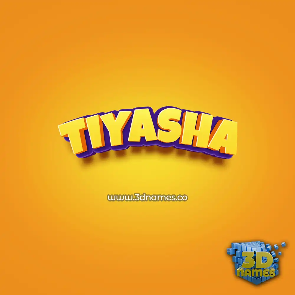 tiyasha in Orange Toon style - 3D name wallpaper