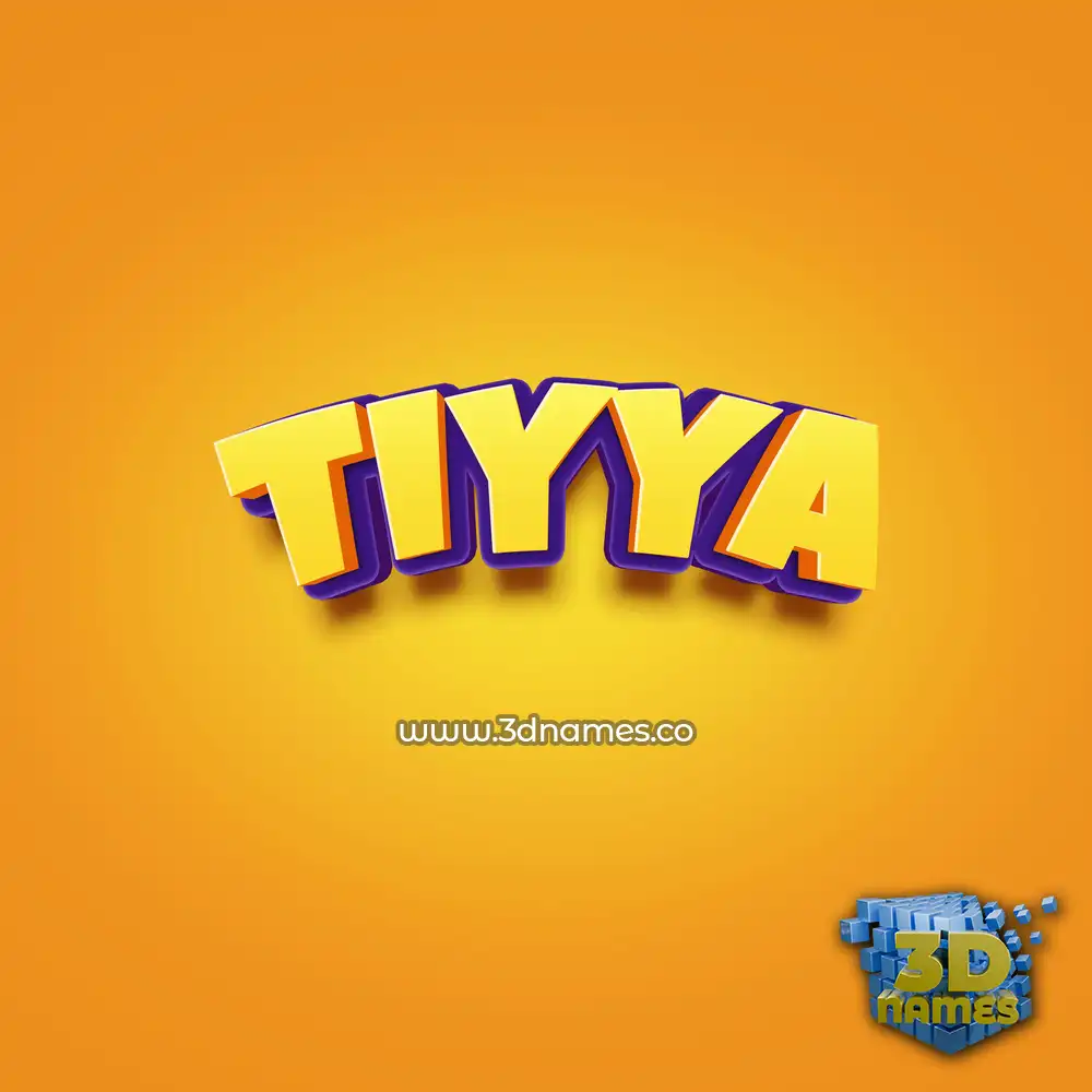 tiyya in Orange Toon style - 3D name wallpaper