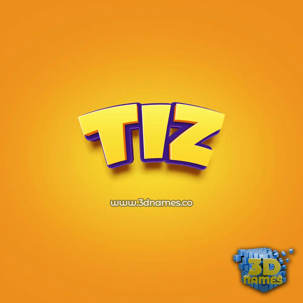 tiz in Orange Toon style - 3D name wallpaper