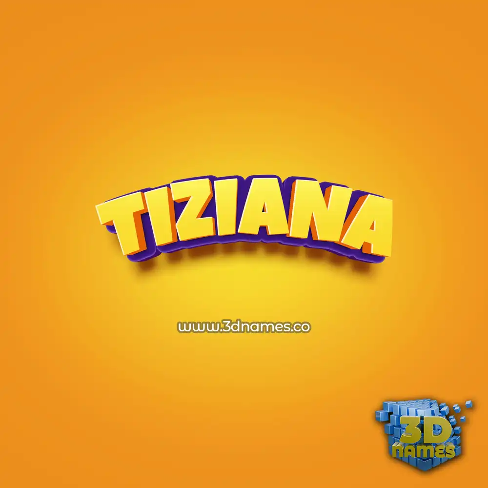 tiziana in Orange Toon style - 3D name wallpaper