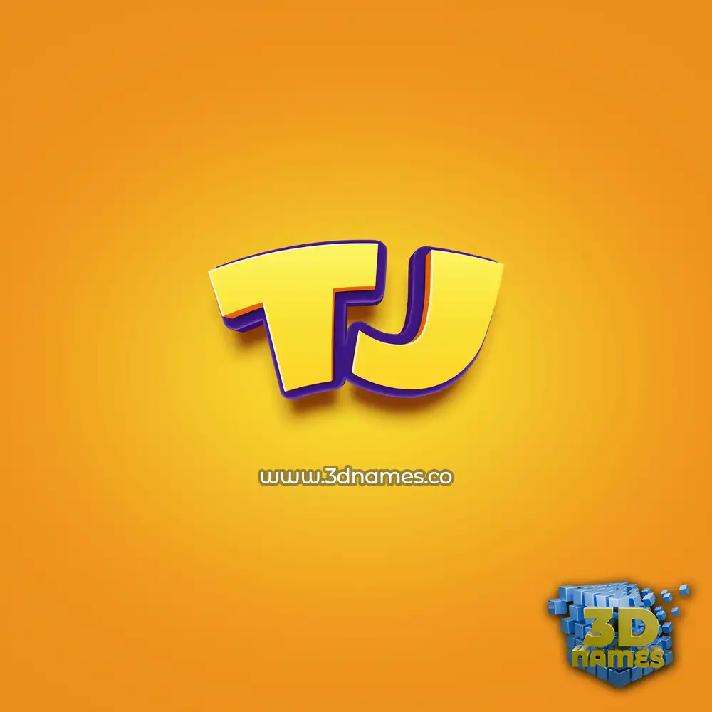 tj in Orange Toon style - 3D name wallpaper