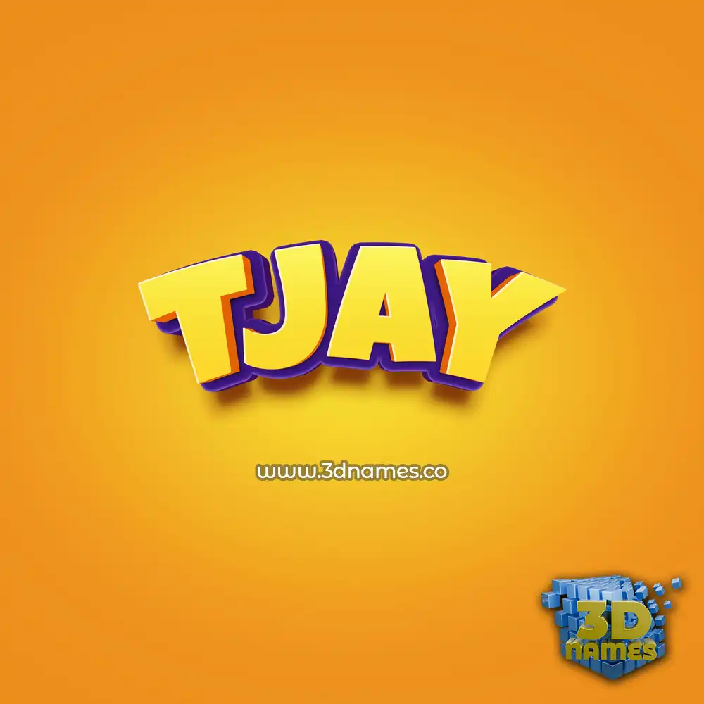 tjay in Orange Toon style - 3D name wallpaper