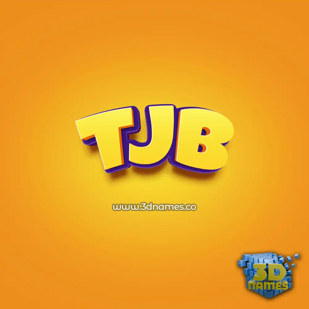 tjb in Orange Toon style - 3D name wallpaper